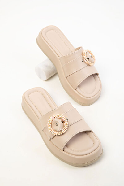 SOHO Μπεζ γυναικείες παντόφλες 20465