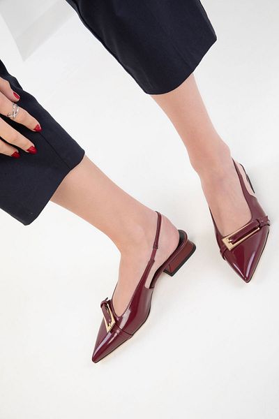 SOHO Pantofi clasici cu toc de damă din piele lacuită roșie Claret 20449