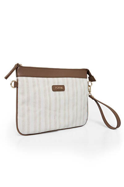 Fossil Açık Taba Kadın Uzun Askılı Çizgi Desenli Kanvas Clutch El Çantası 05FO25Y5052