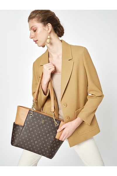 Pierre Cardin Geantă de umăr pentru femei Monogram maro 05PO25Y1890