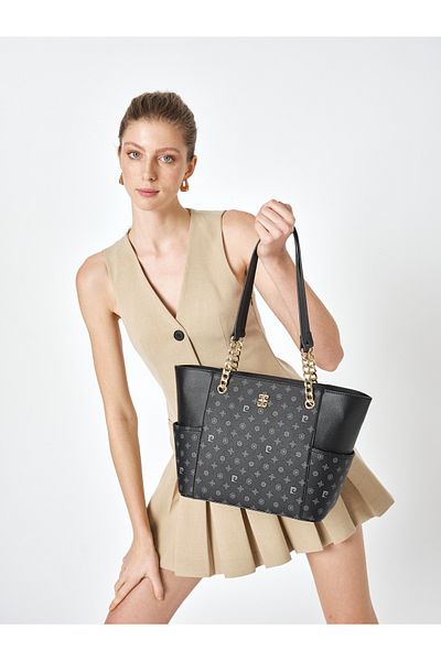 Pierre Cardin Geantă de umăr pentru femei Black Monogram 05PO25Y1890