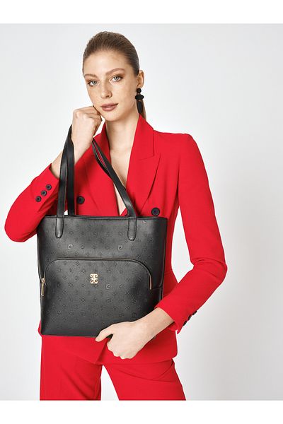Pierre Cardin Geantă neagră de umăr pentru femei 05po25y2020