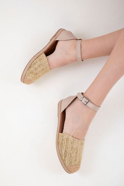 SOHO Beige Stroh Damen Sandalen 20453