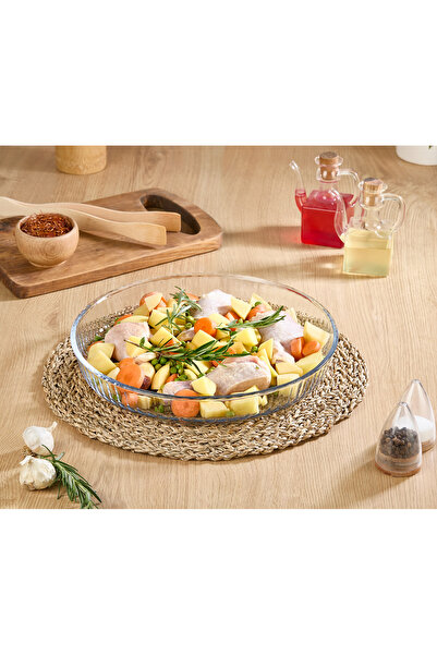 SELKA HOME Yuvarlak Fırın Kabı Borcam