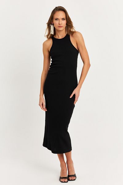 Cool & Sexy Rochie midi neagră fără mâneci pentru femei EY3049