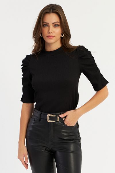 Cool & Sexy Women's Black Princess Sleeve Blouse Ayd12