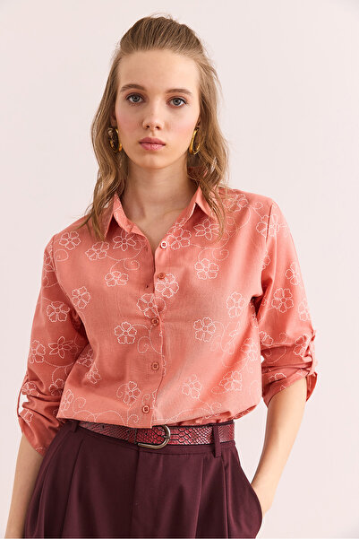 Olalook Női Ivy Dusty Rose ujjú hajtogatott vászoning GML- 19000825