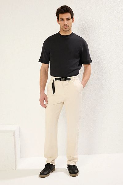 Trendyol Collection TMNSS25PL00011 Μοντέλο Πέτρινο ίσιο παντελόνι