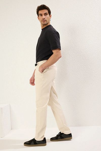 Trendyol Collection TMNSS25PL00011 Μοντέλο Πέτρινο ίσιο παντελόνι