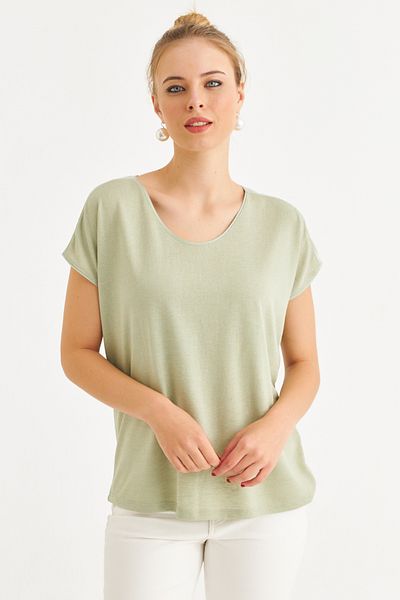 Cool & Sexy Women's Mint Basic Blouse Ayd410
