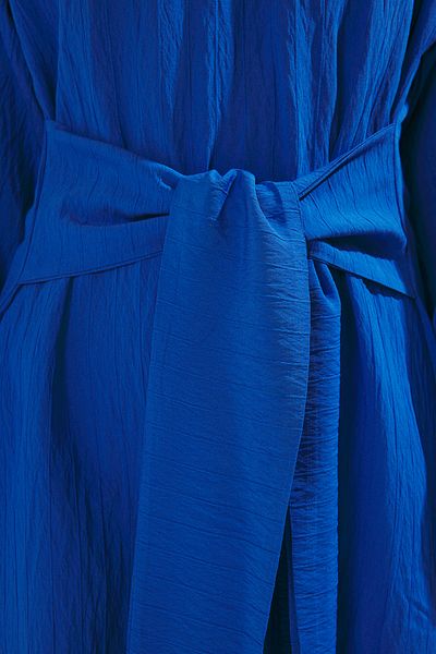Trendyol Modest Saks Front Tie Woven Kleid TCTSS24EB00131
