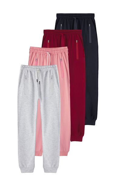 TRENDYOLKIDS Dusty Rose-Grey-Indigo-Burgundy Unisex Σετ 4 πλεκτών φούτερ με φερμουάρ TKDAW25EA00002