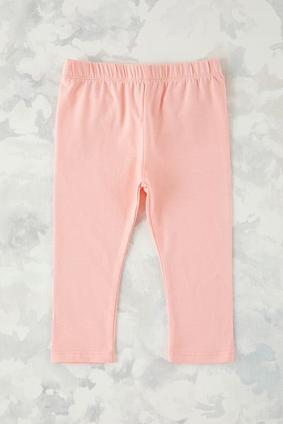 TRENDYOLKIDS Rosa-Fuchsia 2'li Baby Mädchen Baumwolle Rüschen Detaillierte Strick Leggings TKDSS25TA00016