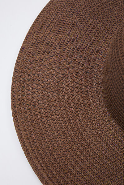 Trendyol Collection Brown Straw Women's Hat Twoss22Sp00005