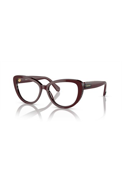 Swarovski Woman Cat Eye Eyeglasses- Sk 2014 - Lense Size:52mm - Burgundy