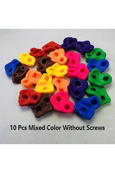 Choice 10pcs no screw Toys For Children Kids Rock Climbing Wall Holds Games Children Wood Wall Climbing Sto
