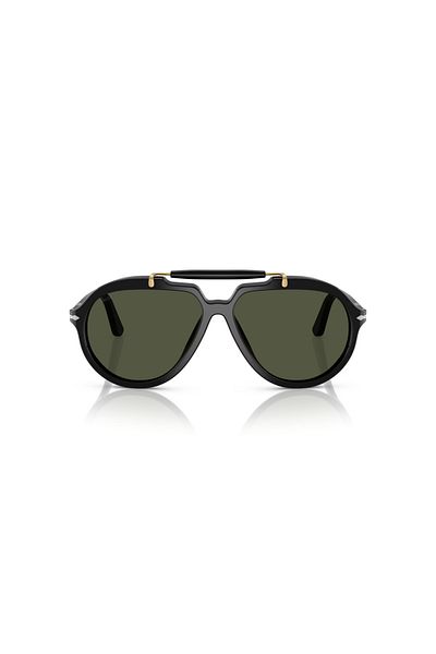 Persol Unisex Square Sunglasses- Po 0202s - Lense Size:57mm - Black