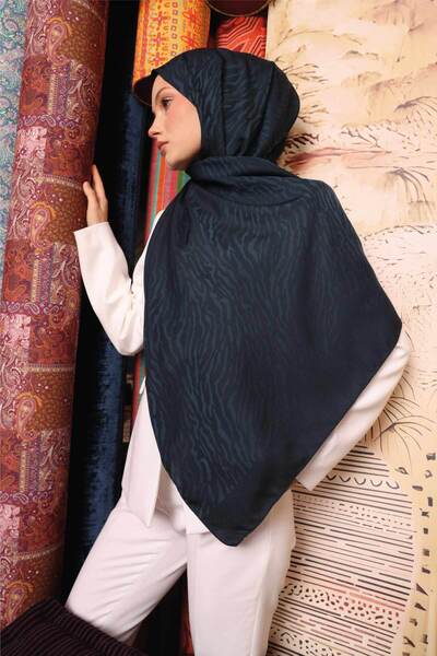 VALORSCARF Zebra Desen Şal - Akşam Mavi