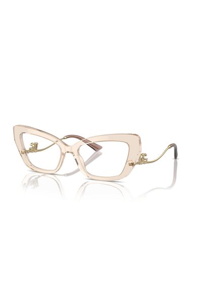 Dolce&Gabbana Dolce & Gabbana Woman Cat Eye Eyeglasses- Dg 3391b - Lense Size:56mm - Transparent Camel