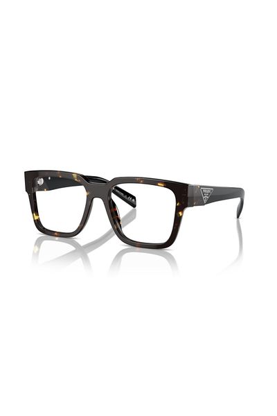 Prada Man Square Eyeglasses- Pr 08zv - Lense Size:52mm - Tortoise Black Malt
