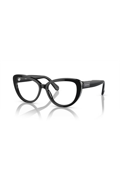 Swarovski Woman Cat Eye Eyeglasses- Sk 2014 - Lense Size:52mm - Black/grey