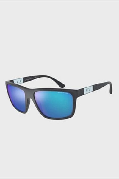 Armani Exchange Man Pillow Sunglasses- Ax 4121s - Lense Size:59mm - Shiny Azure/matte Blue
