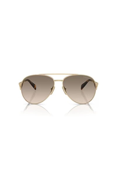Prada Woman Pilot Sunglasses- Pr 73zs - Lense Size:58mm - Pale Gold