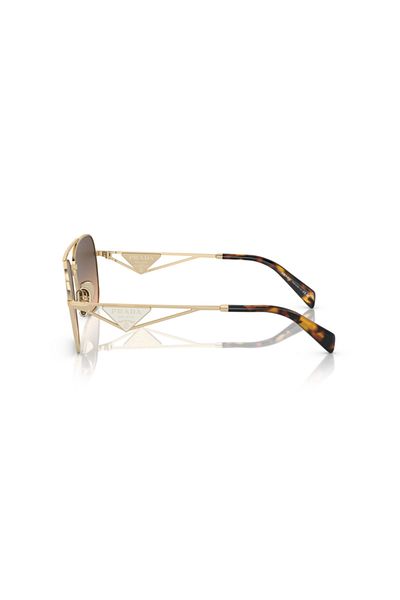 Prada Woman Pillow Sunglasses- Pr A50s - Lense Size:59mm - Pale Gold