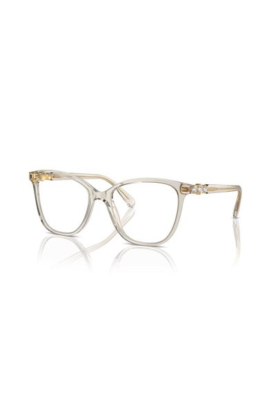 Swarovski Woman Square Eyeglasses- Sk 2020 - Lense Size:52mm - Transparent Beige