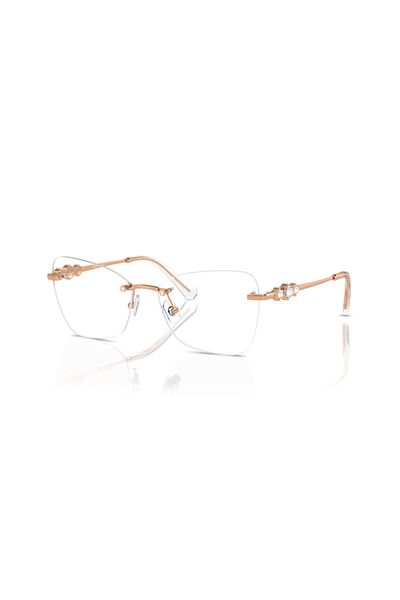 Swarovski Woman Butterfly Eyeglasses- Sk 1014 - Lense Size:53mm - Rose Gold
