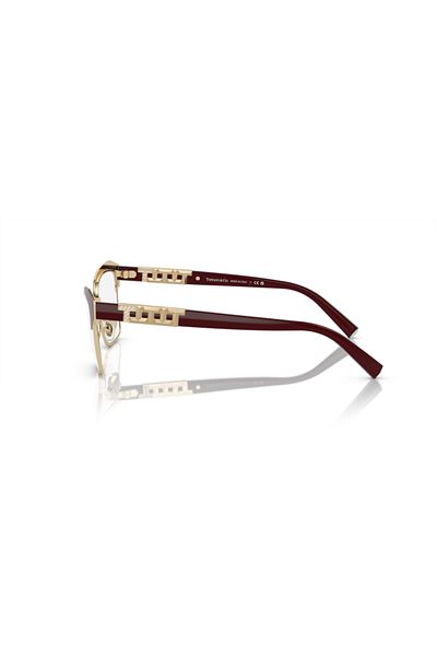 Tiffany Woman Square Eyeglasses- Tf 1156b - Lense Size:53mm - Burgundy On Pale Gold Plated