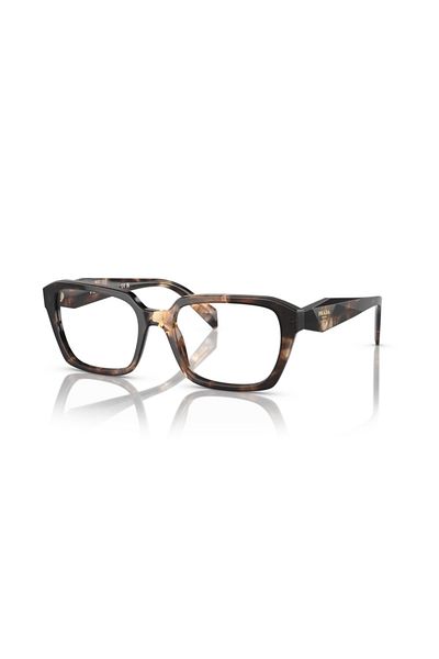 Prada Woman Irregular Eyeglasses- Pr 14zv - Lense Size:52mm - Havana