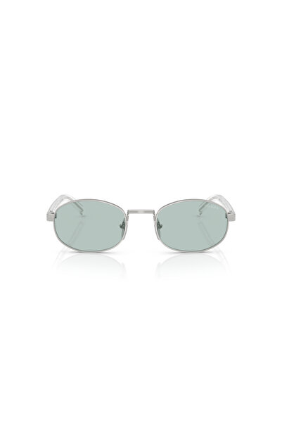 Prada Woman Oval Sunglasses- Pr B53s - Lense Size:49mm - Silver