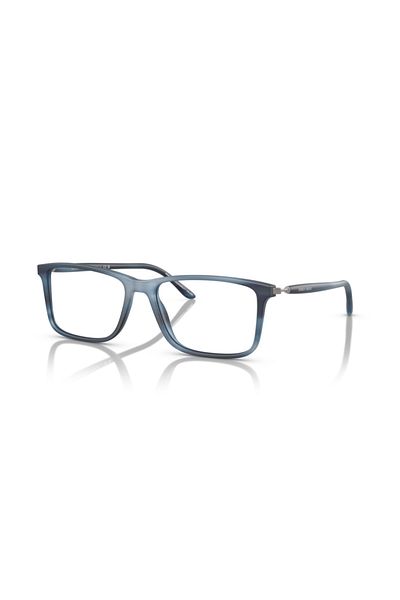 Giorgio Armani Man Rectangle Eyeglasses- Ar 7261 - Lense Size:54mm - Matte Stripped Blue