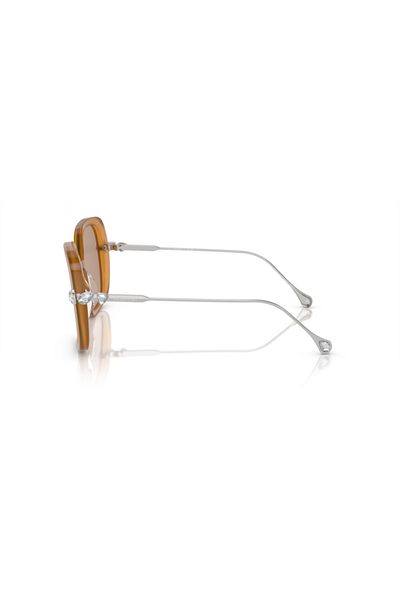 Swarovski Woman Pillow Sunglasses- Sk 6011 - Lense Size:55mm - Trasparent Amber Brown
