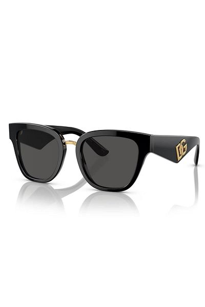 Dolce&Gabbana نظارة شمسية دولتشي آند غابانا للنساء بتصميم فراشة - Dg 4437 - مقاس العدسة: 51 مم - أسود