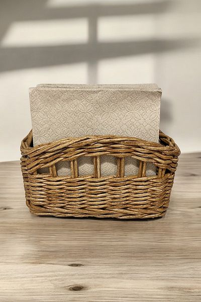 AFRALYAHOME Специален дизайн на поставка за салфетки / Кухненски органайзер / Зестра / Декоративна поставка за салфетки / Поставка за салфетки от ракита