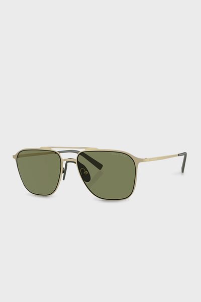 Giorgio Armani نظارة شمسية مربعة للرجال - Ar 6110 - مقاس العدسة: 58 مم - ذهبي باهت غير لامع