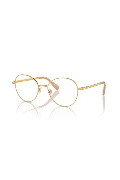 Swarovski Woman Round Eyeglasses- Sk 1013 - Lense Size:52mm - Gold