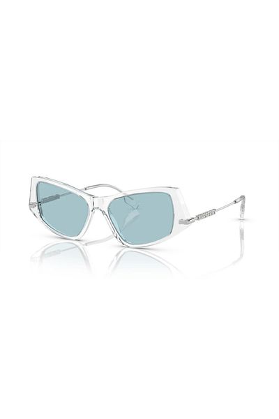 BURBERRY Woman Irregular Sunglasses- Be 4408 - Lense Size:52mm - Transparent