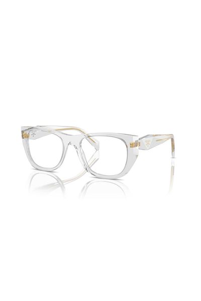 Prada Woman Irregular Eyeglasses- Pr A18v - Lense Size:50mm - Transparent Grey