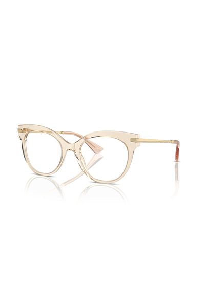 Dolce&Gabbana Dolce & Gabbana Woman Butterfly Eyeglasses- Dg 3392 - Lense Size:52mm - Transparent Camel