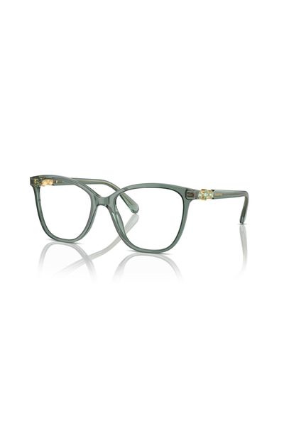Swarovski Woman Square Eyeglasses- Sk 2020 - Lense Size:52mm - Trasparent Green