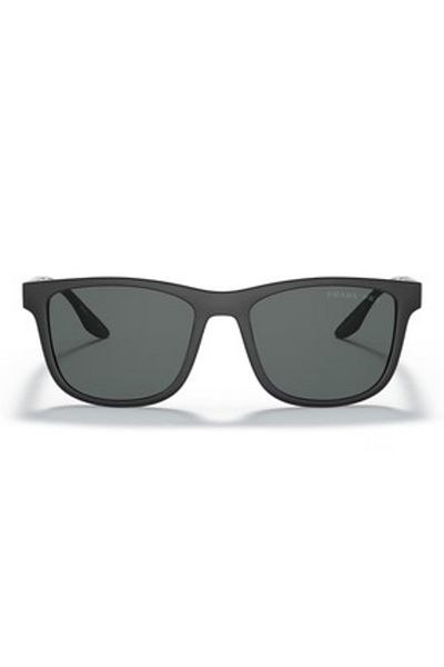 Prada Linea Rossa Man Square Sunglasses- Ps 04xs - Lense Size:54mm - Black Rubber/black