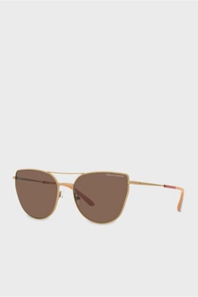 Armani Exchange Woman Cat Eye Sunglasses- Ax 2045s - Lense Size:56mm - Shiny Pale Gold