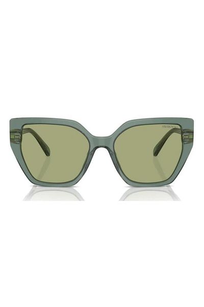 Swarovski Woman Irregular Sunglasses- Sk 6016 - Lense Size:56mm - Transparent Green