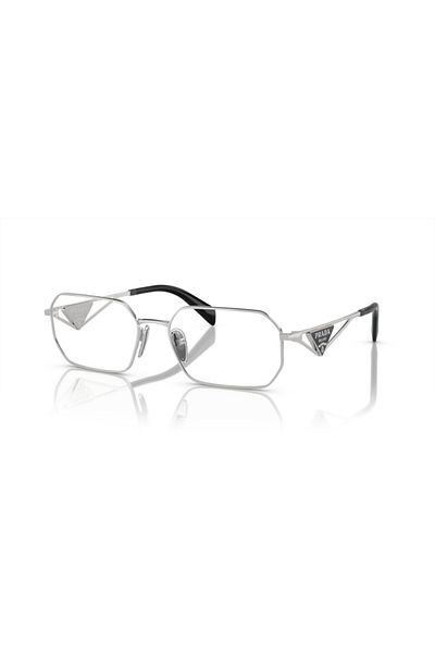 Prada Woman Irregular Eyeglasses- Pr A53v - Lense Size:56mm - Silver