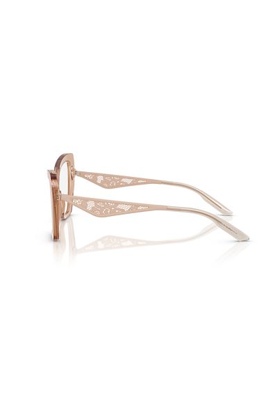 Dolce&Gabbana Dolce & Gabbana Woman Cat Eye Eyeglasses- Dg 3409 - Lense Size:53mm - Transparent Camel