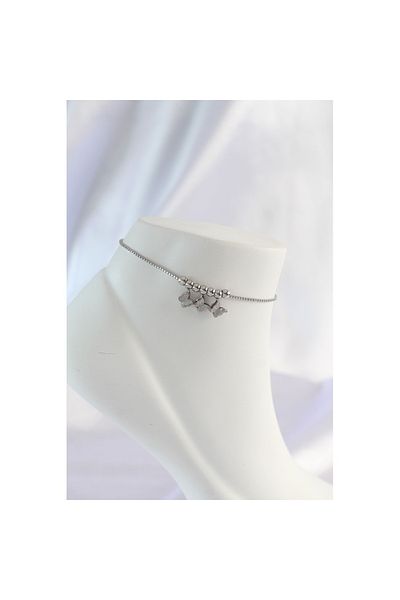 Skygo 316L Steel Silver Color Minimal Butterfly Design Anklet - Tj-Hh1570