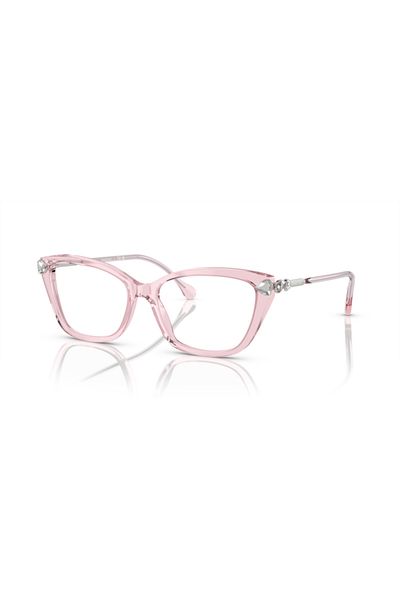 Swarovski Woman Cat Eye Eyeglasses- Sk 2011 - Lense Size:53mm - Trasparent Pink